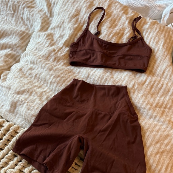 SET Active Pants - Set Active. Brown Sports Bra and Shorts Set. BOTH SIZE XS AS A SET